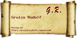 Gruics Rudolf névjegykártya